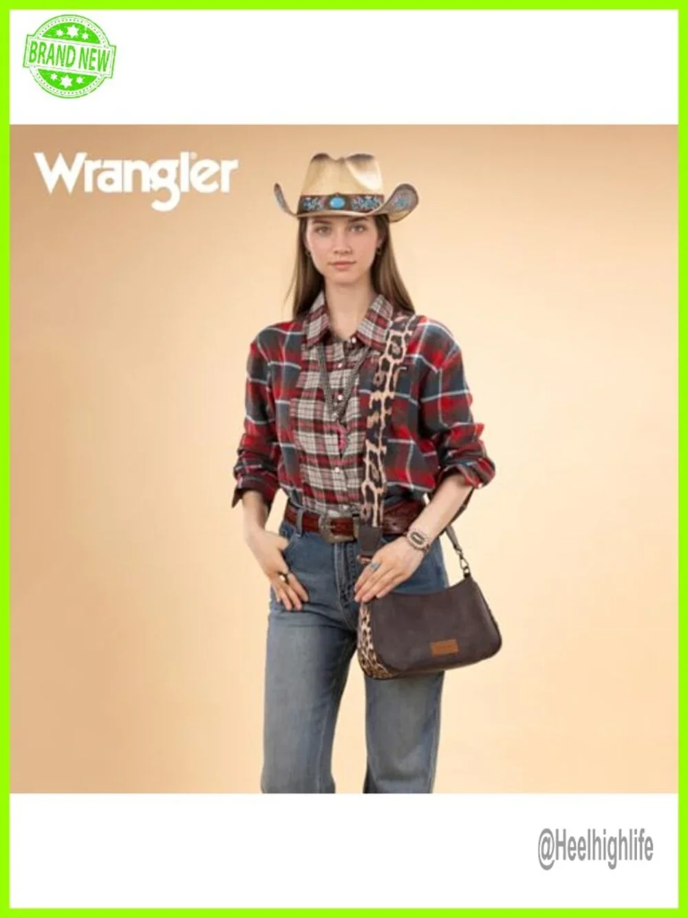 Wrangler Aztec Print Hobo Shoulder Bag with Detachable Crossbody Strap